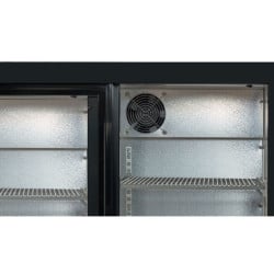 Atgalinis baras šaldytuvas 320 L 3 stumdomos stiklinės durys