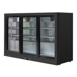 Atgalinis baras šaldytuvas 320 L 3 stumdomos stiklinės durys