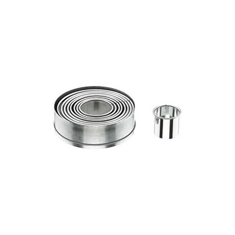 Boîte 9 Emporte-Pièces Ronds Inox Lisses Boîte 9 Emporte-Pièces Ronds Inox Lisses