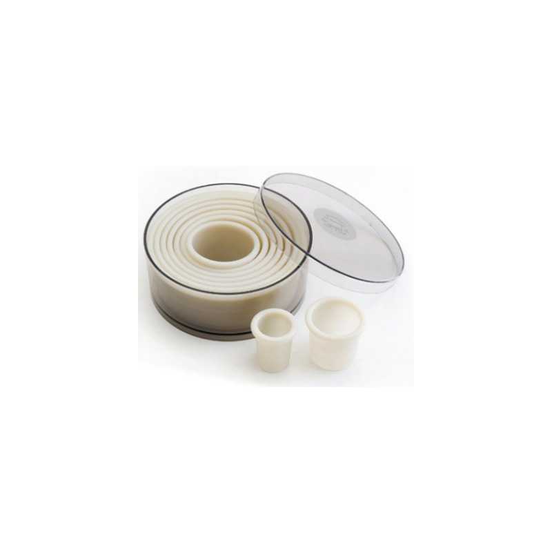 Box of 9 Round Smooth Nylon Cookie Cutters by Lacor Box of 9 Round Smooth Nylon Cookie Cutters by Lacor