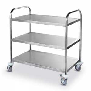 Paslaugų vežimėlis iš nerūdijančio plieno 3 lentynomis - Hendi