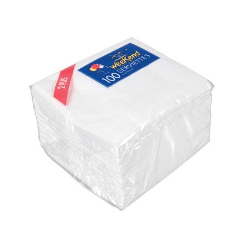 Serviettes "Week-End" 2 Plis - 30 x 30 cm - Lot de 100 Serviettes "Week-End" 2 Plis - 30 x 30 cm - Lot de 100