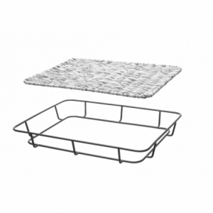 Corbeille à Pain avec Bord en Inox Grise - 400 x 300 mm