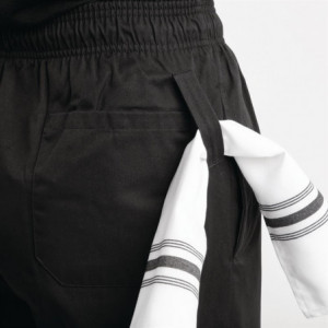 Virtuvės kelnės Easyfit juodos spalvos su Teflonu - S dydis - Whites Chefs Clothing - Fourniresto