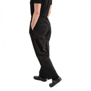 Virtuvės kelnės Easyfit juodos spalvos su Teflonu - XL dydis - Whites Chefs Clothing - Fourniresto