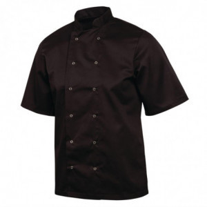 Juodos trumpomis rankovėmis Vegas virtuvės kombinezonas - dydis Xs - Whites Chefs Clothing - Fourniresto