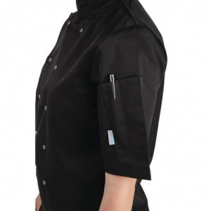 Juodos trumpomis rankovėmis Vegas virtuvės kombinezonas - dydis Xs - Whites Chefs Clothing - Fourniresto