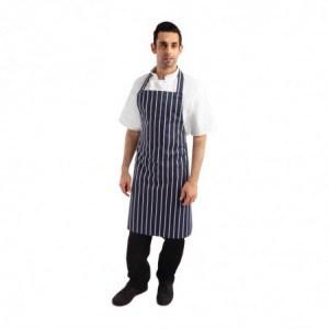Paprastas prijuostės be kišenės juostelės mėlyna ir balta 965 x 710 mm - Whites Chefs Clothing - Fourniresto