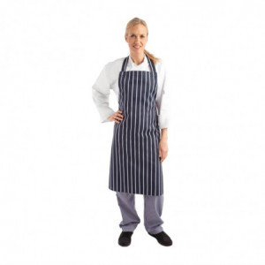 Paprastas prijuostės be kišenės juostelės mėlyna ir balta 965 x 710 mm - Whites Chefs Clothing - Fourniresto