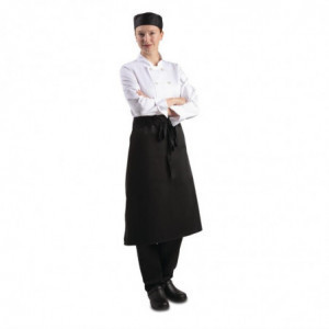 Standartinė juoda polikotono prijuostė 914 x 762 mm - Whites Chefs Clothing - Fourniresto