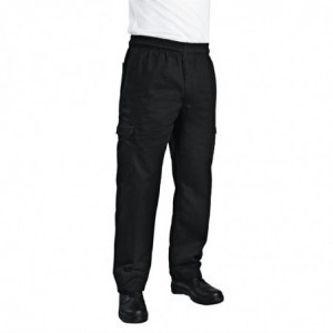Virtuvės kelnės Mixte Fit Cargo juodos spalvos - dydis XL - Chef Works - Fourniresto
