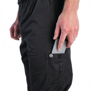 Virtuvės kelnės Mixte Fit Cargo juodos spalvos - dydis XL - Chef Works - Fourniresto