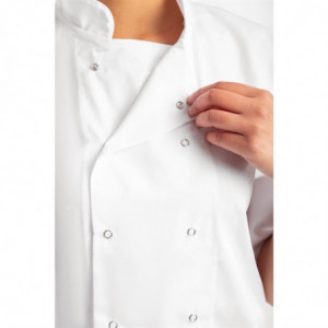 Balta trumpomis rankovėmis virtuvės striukė Bostonas - dydis XXL - Whites Chefs Clothing - Fourniresto