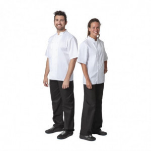 Balta trumpomis rankovėmis virtuvės striukė Bostonas - dydis XXL - Whites Chefs Clothing - Fourniresto