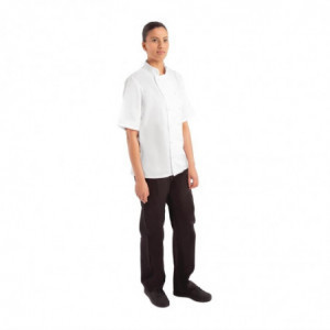 Balta trumpomis rankovėmis virtuvės striukė Bostonas - dydis XXL - Whites Chefs Clothing - Fourniresto