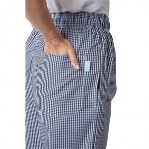 Virtuvės kelnės Vegas su mažais mėlynais ir baltomis langeliais - dydis XS - Whites Chefs Clothing - Fourniresto