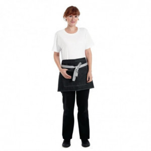 Padavėjo trumpas juodas džinsinis prijuostėlis Southside 400 x 760 mm - Whites Chefs Clothing - Fourniresto