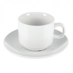 Stackable White Cup Whiteware 200 ml Ø 80 mm - Set of 12 - Olympia - Fourniresto
