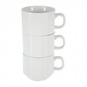 Stackable White Cup Whiteware 200 ml Ø 80 mm - Set of 12 - Olympia - Fourniresto
