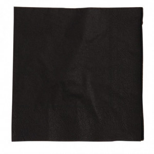 Kokteilių servetėlės juodos 2 sluoksniai 250 x 250 mm - 2000 vnt. rinkinys - FourniResto - Fourniresto