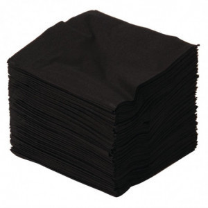 Kokteilių servetėlės juodos 2 sluoksniai 250 x 250 mm - 2000 vnt. rinkinys - FourniResto - Fourniresto
