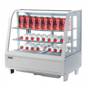 Balta šaldoma vitrinos prekystalis - 2 lentynos - 100 L - Polar