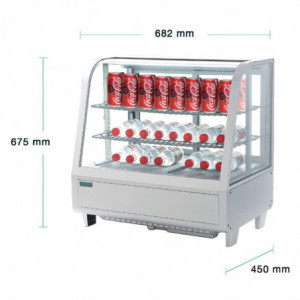 Balta šaldoma vitrinos prekystalis - 2 lentynos - 100 L - Polar