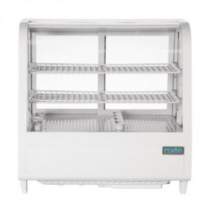 Balta šaldoma vitrinos prekystalis - 2 lentynos - 100 L - Polar