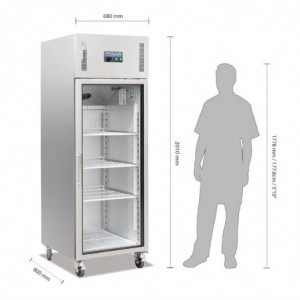 Vitrinė su šaldymo funkcija, viena GN 2/1, serija G, 600 L - Polar - Fourniresto