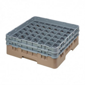 Stiklinių dėklas 49 skyriais Camrack Beige, maks. aukštis 133 mm - Cambro - Fourniresto