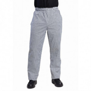 Vegas virtuvės kelnės su mažais juodais ir baltais langeliais, dydis S - Whites Chefs Clothing - Fourniresto