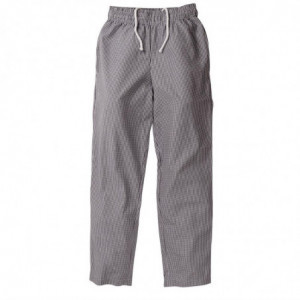 Vegas mišrių juodų ir baltų mažų langelių virtuvinių kelnės dydis XS - Whites Chefs Clothing - Fourniresto
