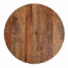 Round Table Top Aged Wood Effect - 600mm - Bolero