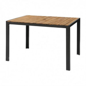 Stalas stačiakampis iš plieno ir akacijos - 120 cm - Bolero - Fourniresto