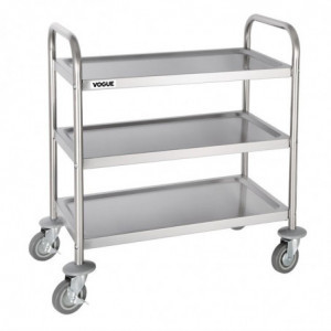 Nerūdijančio plieno vežimėlis - 3 lygiai - L 710 X P 405mm - 128Kg - Vogue