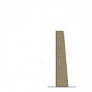 Kampinis stulpas „Canteen-Style“ šviesaus ąžuolo spalvos - 860 x 200 mm - Bolero - Fourniresto