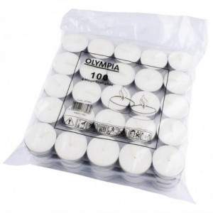 4-Hour Tealight Candles Ø 40 mm - Pack of 100 - Olympia