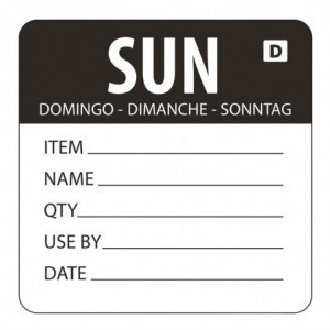 Išskalbiamos etiketės savaitės dienai "Sekmadienis" - 250 vnt. ritinys - Vogue