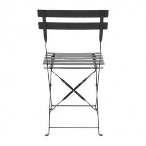 Steel Terrace Chairs - Black - Set of 2 - Bolero - Fourniresto