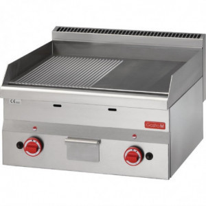 Plancha Dujinė Plokštė Pusiau Lygi Pusiau Gofruota - L 600 x P 600mm - Gastro M