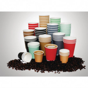 Gobelets Boissons Chaudes Paroi Isolante Ondulée Marron Clair - 340ml - Lot de 500 - Fiesta