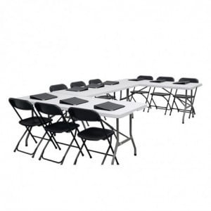 Folding Table with White Center 1.8 m - Bolero