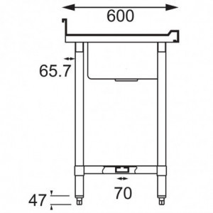 Plieno nerūdijančio plieno kriauklė - I 2400 x G 600 mm - Vogue