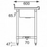 Plieno nerūdijančio plieno kriauklė - I 2400 x G 600 mm - Vogue
