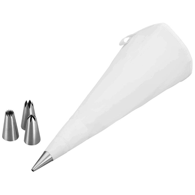 Silicone Piping Bag + 4 Stainless Steel Nozzles - 30 cm - Lacor Silicone Piping Bag + 4 Stainless Steel Nozzles - 30 cm - Lacor