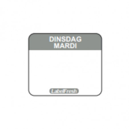 Traukos etiketė FreshEasy - Antradienis - 30 x 25 mm - 1000 vnt. - LabelFresh