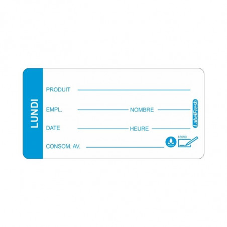 Traukos etiketė LabelFresh Soluble Pro - Pirmadienis - 60 x 30 mm - 250 vnt. - LabelFresh