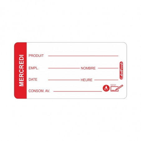 Etiquette de Traçabilité LabelFresh Soluble Easy - Trečiadienis - 60 x 30 mm - Partija 250 - LabelFresh