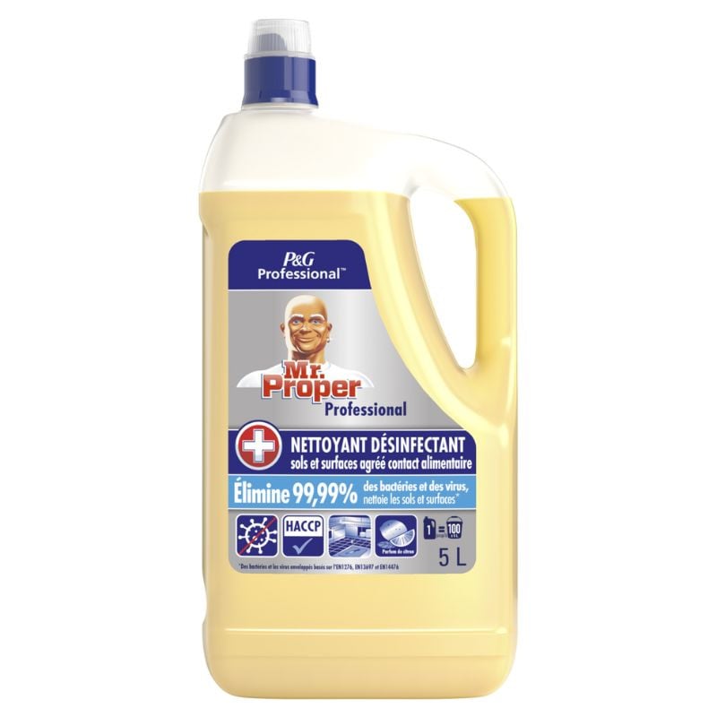 Valymo ir dezinfekavimo priemonė grindims ir paviršiams su citrinos kvapu - 5 l - Mr. Proper Valymo ir dezinfekavimo priemonė grindims ir paviršiams su citrinos kvapu - 5 l - Mr. Proper