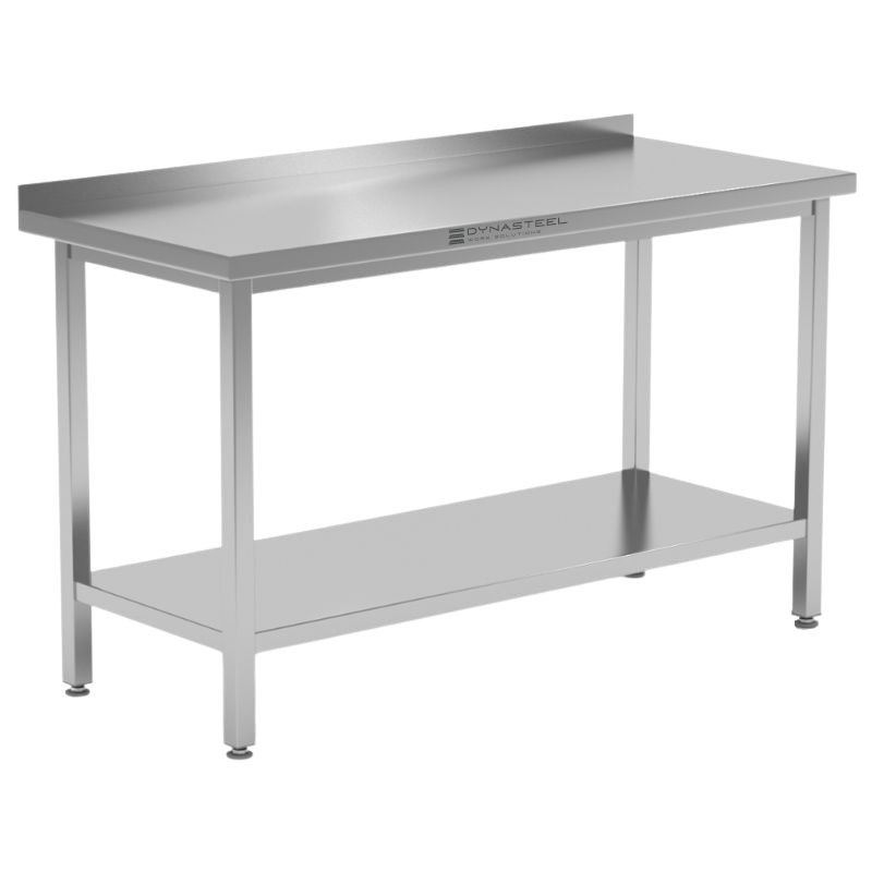 Table Inox Dynasteel avec Dosseret et Étagère - Robuste et fonctionnelle Table Inox Dynasteel avec Dosseret et Étagère - Robuste et fonctionnelle